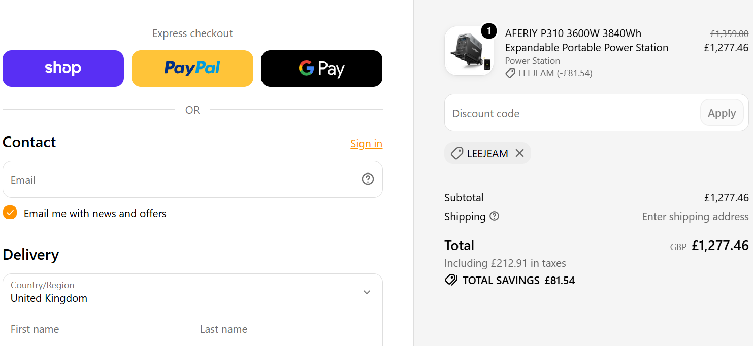 Use AFERIY UK Discount Code for 6% Discounts on Selected Items coupon code test proof