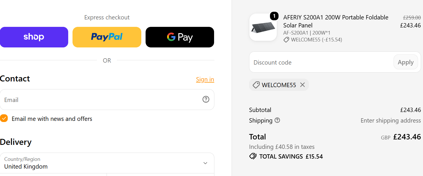 Save 5% on AFERIY UK Products by applying AFERIY UK Coupon Code coupon code test proof
