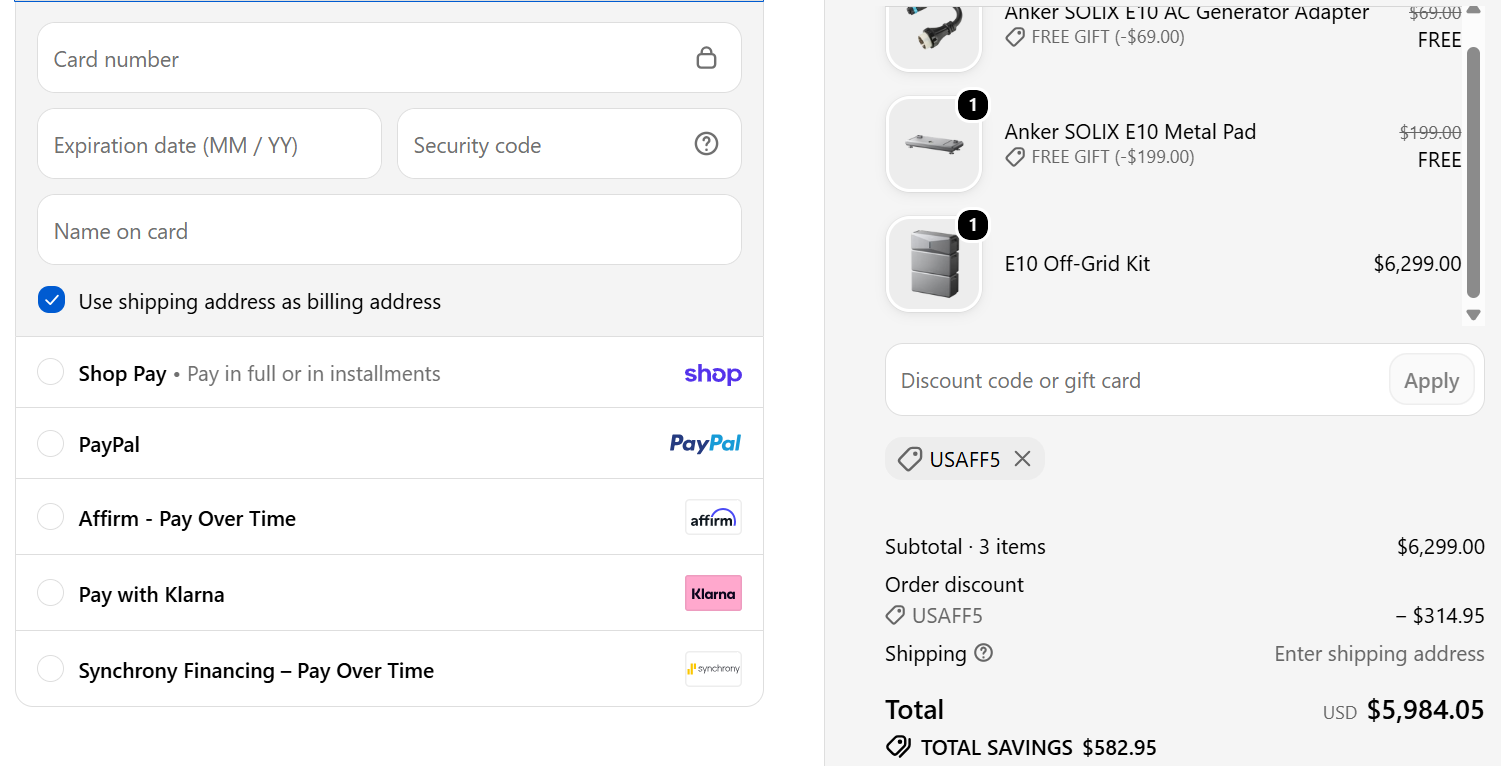 Anker SOLIX Coupons: Take 5% OFF on Anker SOLIX Products coupon code test proof