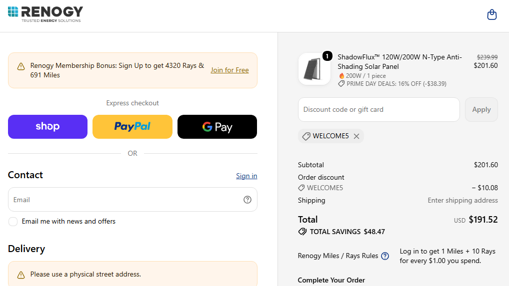 Get 15% Off on Any Order at Renogy with Updated Renogy Coupon Code coupon code test proof