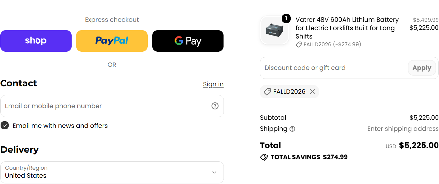 Get Flat 5% OFF on Vatrer Battery Products using Vatrer Battery Coupon Code coupon code test proof