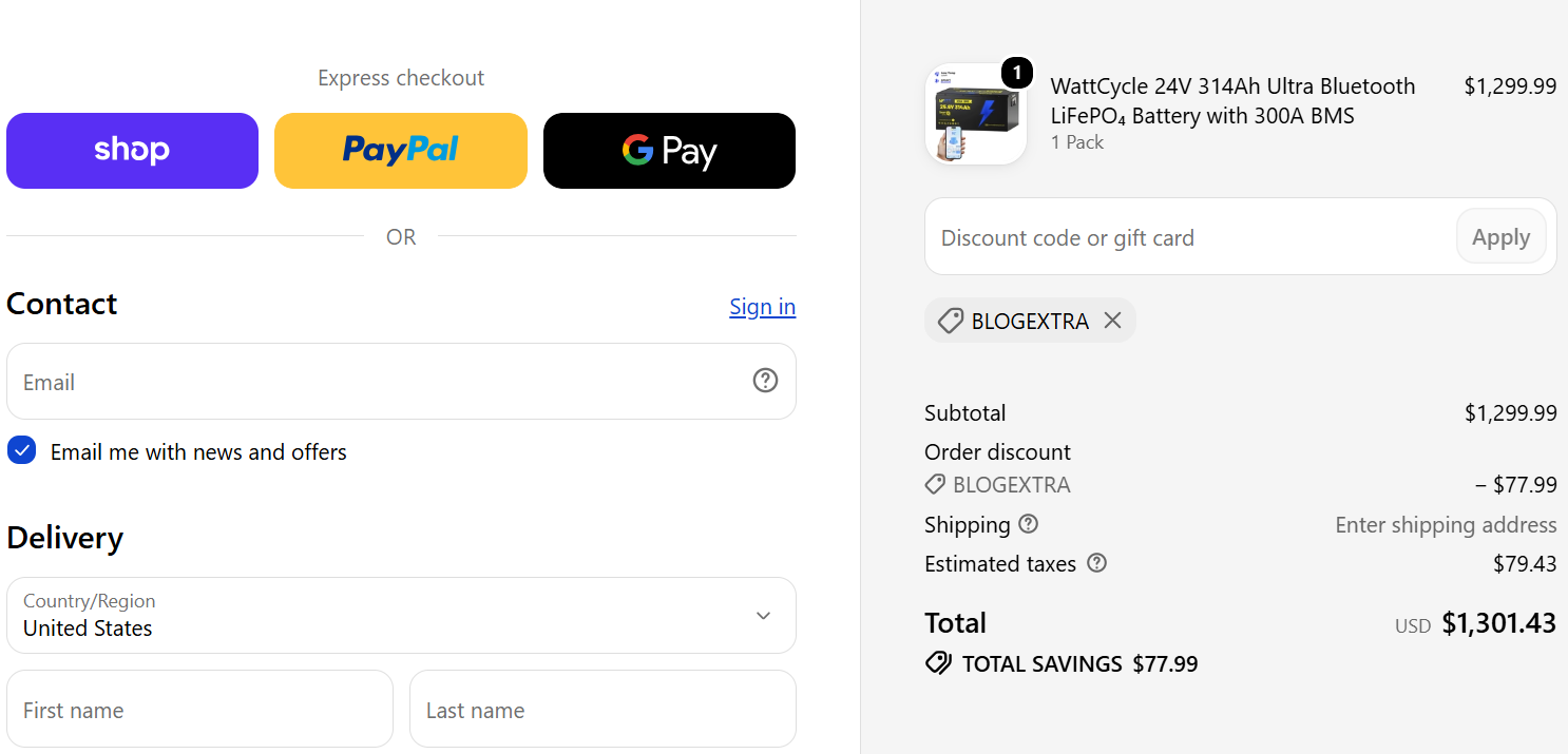 Save 6% on Selected Products with WattCycle Discount Code coupon code test proof