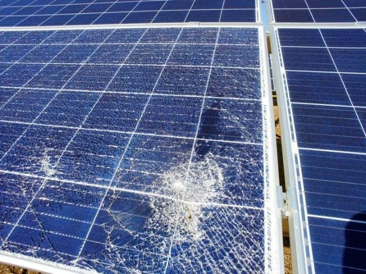 Cracked Solar Panel