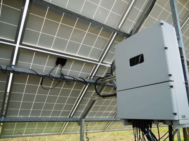 Solar Panel Inverter Under a Solar Panel