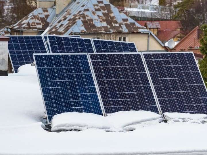 Solar Panels Covered in Snow