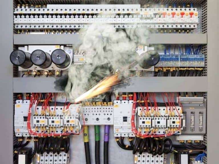 Electric fire in a control panel