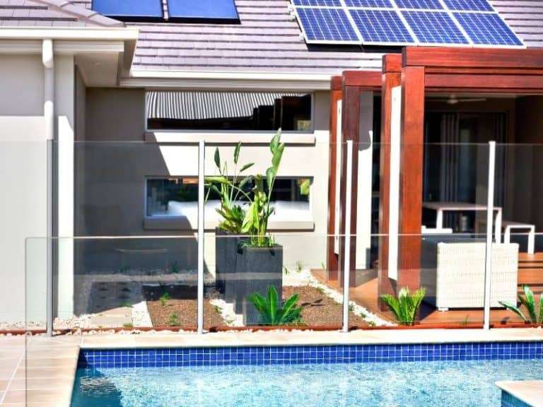 Solar panels and pool