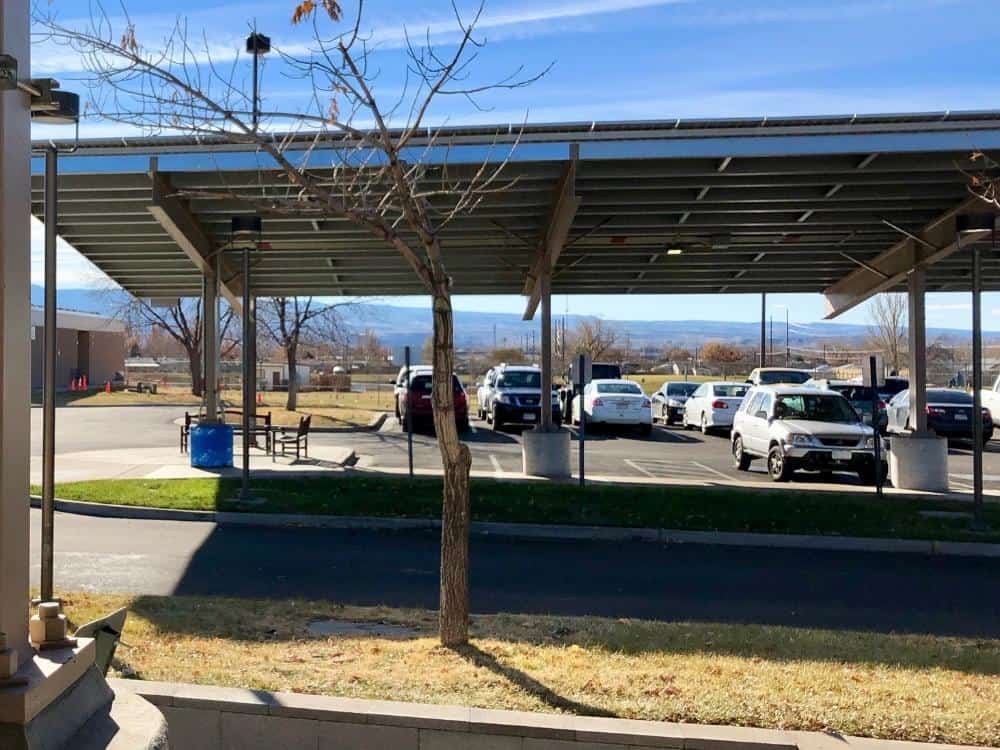 Carport with solar panels